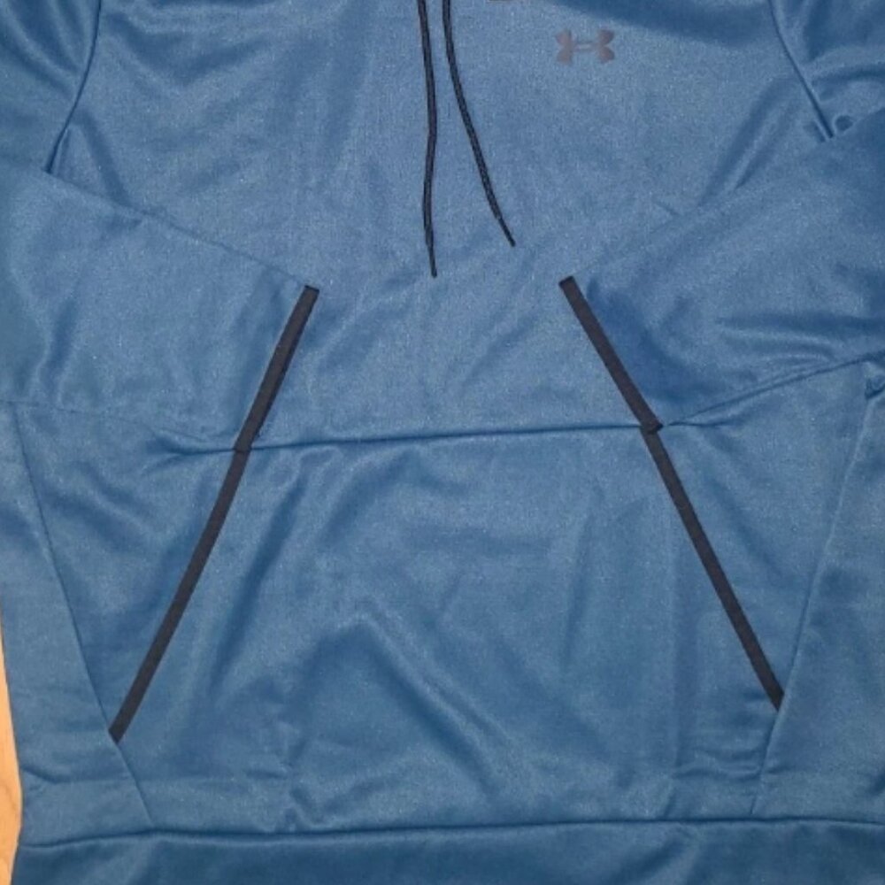 Under Armour UA Loose Men's Blue Fleece Hooded Sweatshirt 1357087 NWOT - Picture 3 of 5